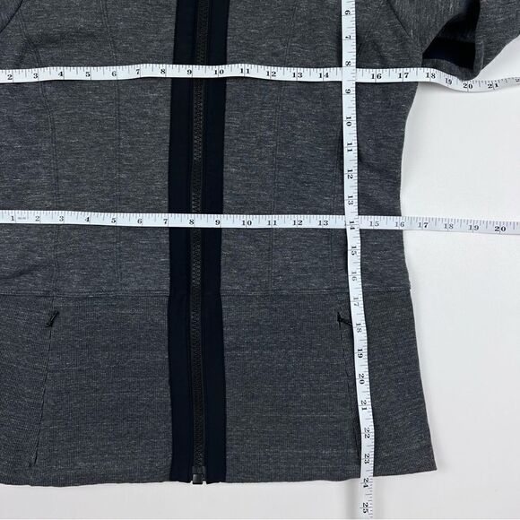 Athleta Fitted Victory Hoodie Jacket Heathered Charcoal Grey - Picture 11 of 11